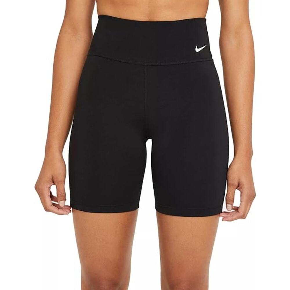 NWT Nike Mid Rise One Women Rainbow Ladder Training Bike Shorts in Black Size XS